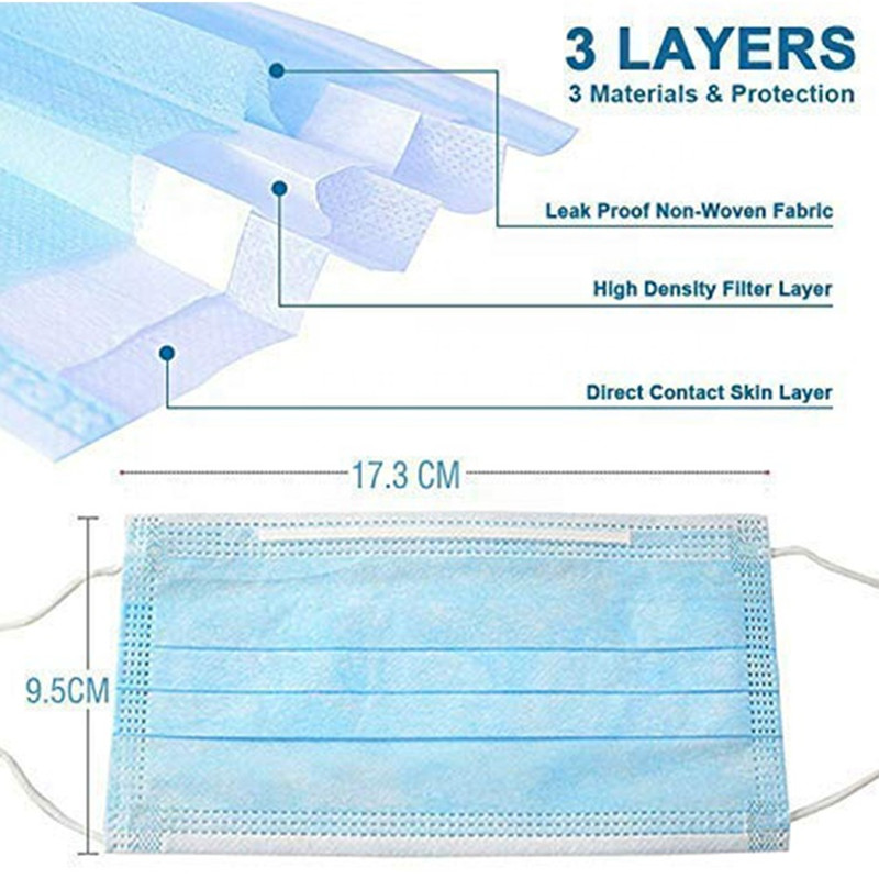 Wholesale Disposable 3 Ply Non-woven Mask Anti Virus Dustproof