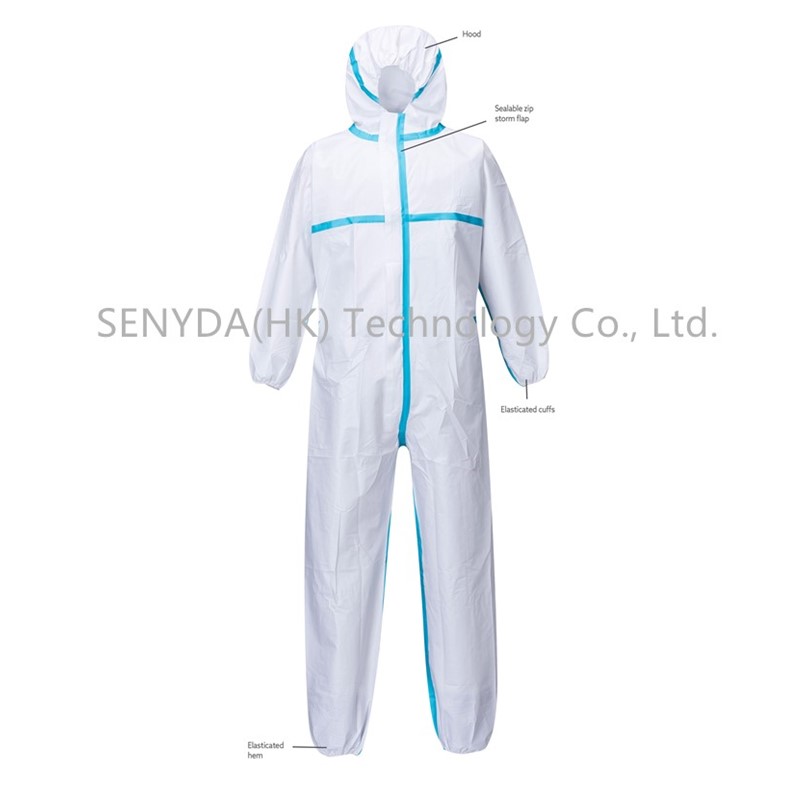 High quality Disposable isolation and pollution prevention protective suit