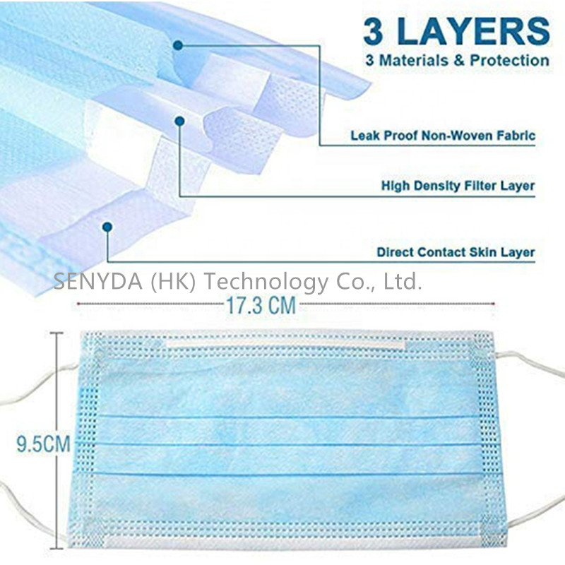 Anti-virus Dustproof 3 Ply Non-woven Face Mass Supply