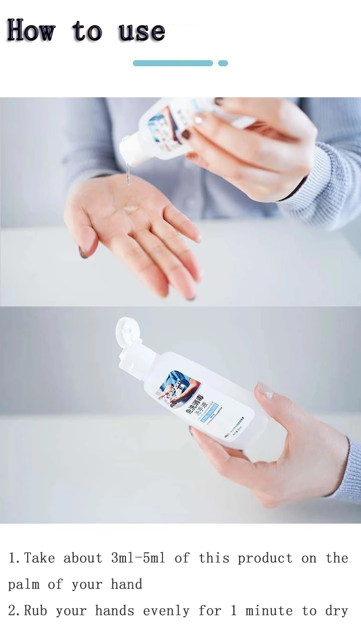 Portable Children's Wash Free Disinfectant 60ml Hand Sanitizer 75% Alcohol