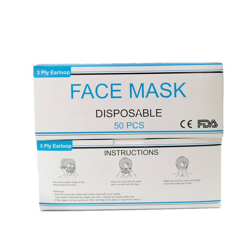 Wholesale Disposable Masks 3 Ply Non-woven Blue Anti Virus Dust Masks