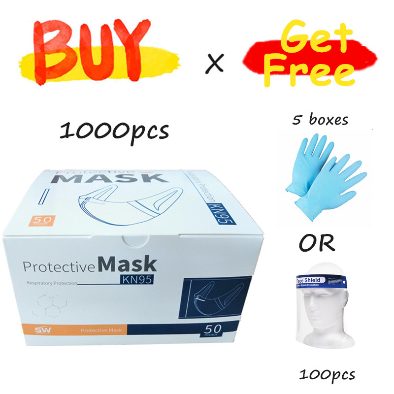 KN95 Antivirus Dust Particle Protective Non-woven White Disposable Face Mask